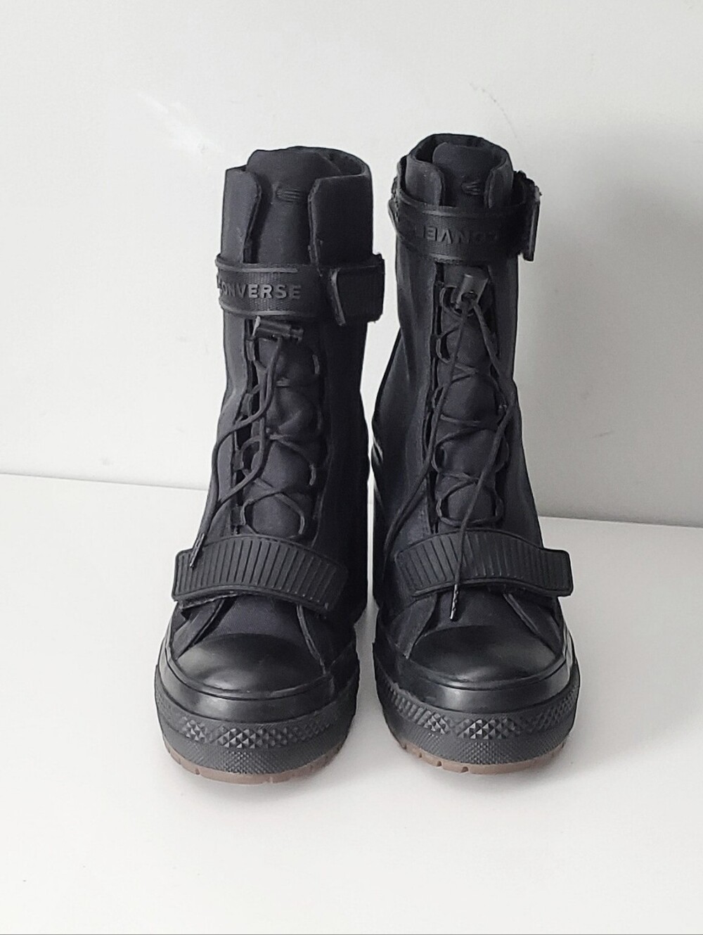 Converse Black Chuck Taylor All Star GR82 Chunky Heel Boots Size 7.5 - Picture 4 of 11
